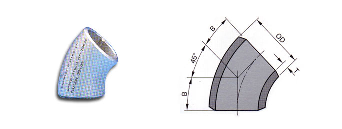 45 deg long radius elbow